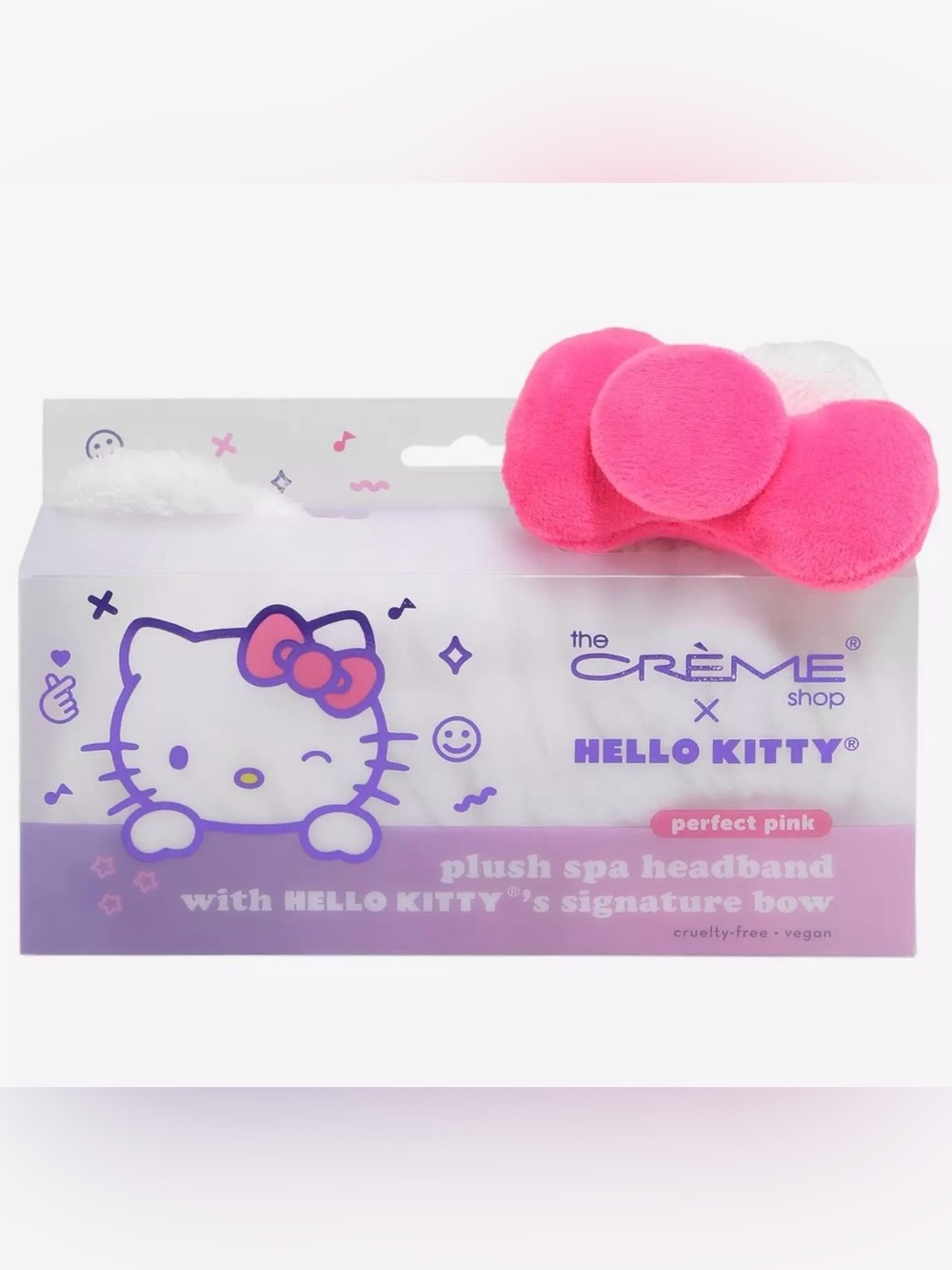 🎀The Crème Shop x Hello Kitty Plush Spa Headband w/ Signature Bow🎀 Perfect Pink